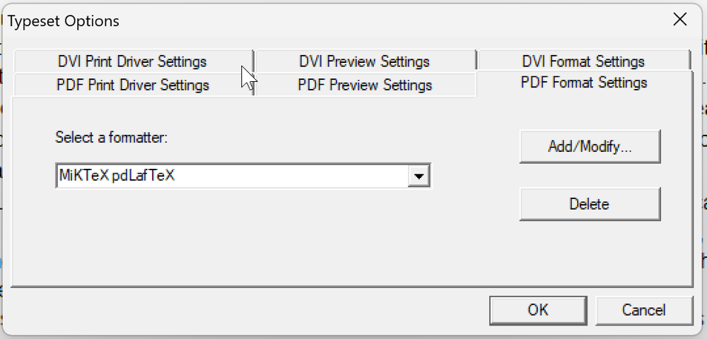 Expert settings dialog|