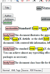 With Version 6 you can display your document with or without XML tags, as XHTML source code, or PDF