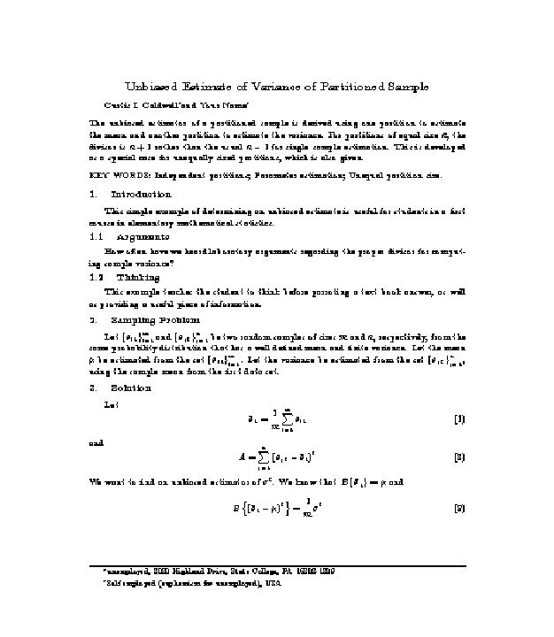 First page: Journal of the American Statistical Association style