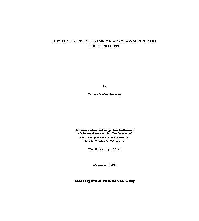 Title page: University of Iowa Thesis style