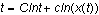 Math: t=Clnt+cln(x(t))